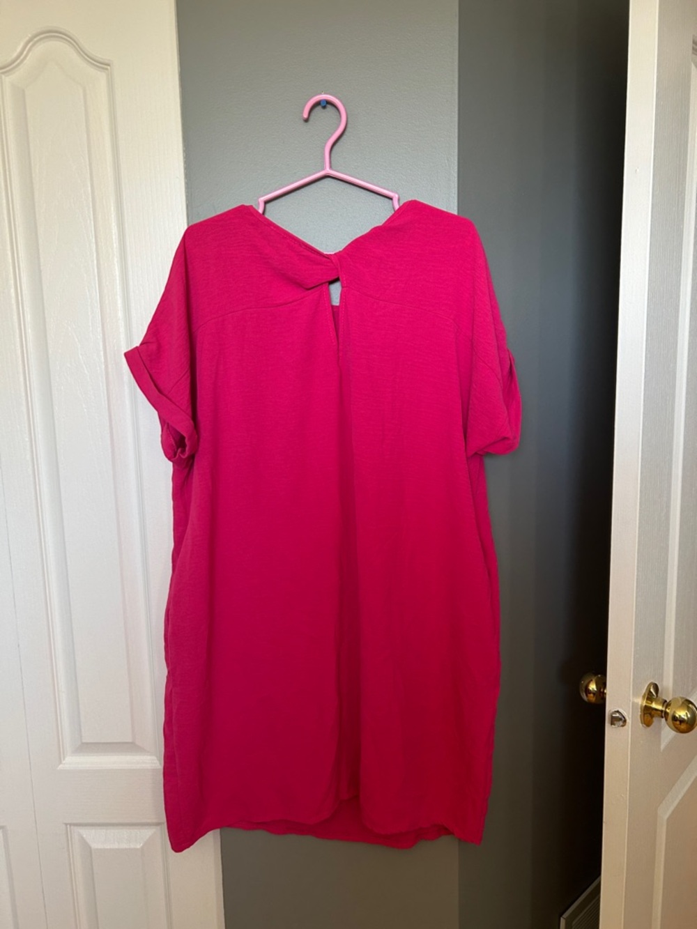 Bright Pink Women's Tunic Top - Picture 2 of 3